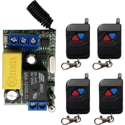 AC220V 1CH 10A RF Wireless Remote Control Relay Switch Security System Garage Doors Electric Doors lamp/ window/ shutters