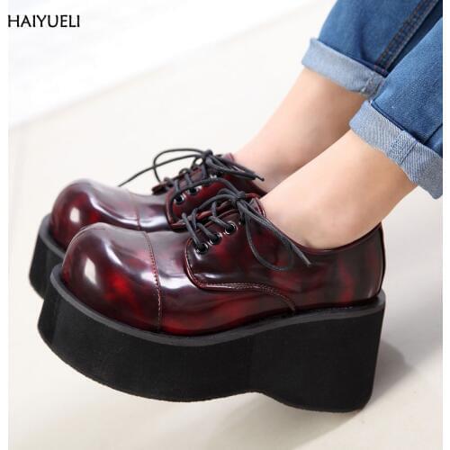 Women Booties Imitations Demonia Ankle Motorcycle Boots Goth Punk Style Creeper Shoes Womens Platform Wedge Boots Black Boots