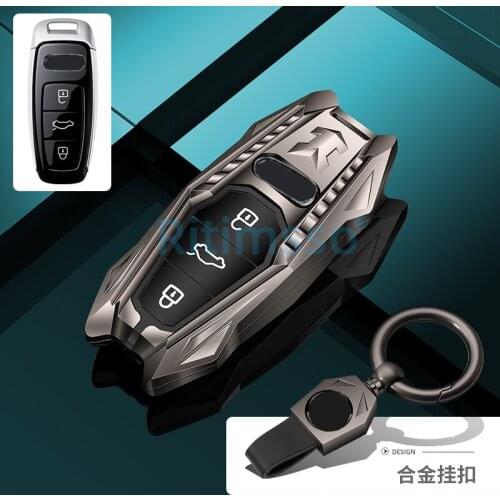 Zinc Alloy+silicone Car Remote Key Case Key Cover for Audi A6 C8 A7 A8 Q8 2018 2019 2020 2021 Car Styling Car Accessories