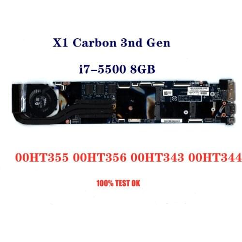 For Lenovo Thinkpad X1 Carbon Laptop Motherboard LMQ-2 13268-1 448.01430.0011 SR23W I7-5500U 5th generation 00HT355