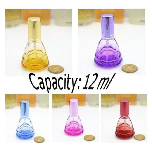 Capacity12ml 200pcs/lot Portable spray perfume bottles High quality seal leakage Multicolor optional,mini glass bottle