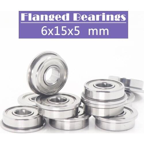 F696ZZ Flange Bearing 6x15x5 mm ABEC-1 ( 10 PCS ) Flanged F696 Z ZZ Ball Bearings F619/6ZZ