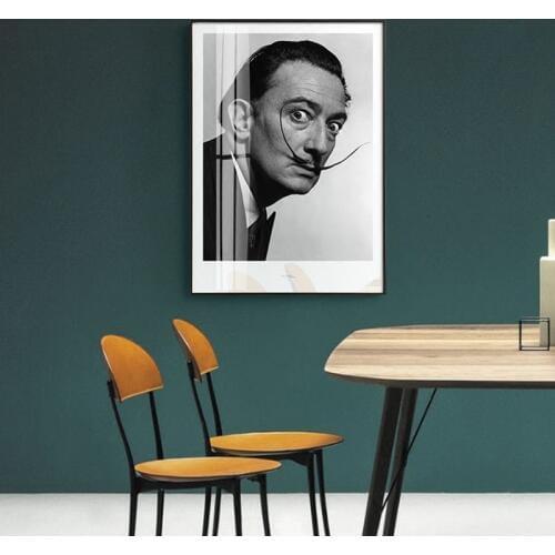 Salvador Dali Wall Art Posters and Prints Spanish artist Black White Photo Canvas Painting Wall Picture for Living Room Decor