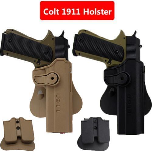 IMI Tactical Gun Holster for Colt 1911 Airsoft Pistol Holster Gun Case Waist With Magazine Pouch Military Hunting Accessories