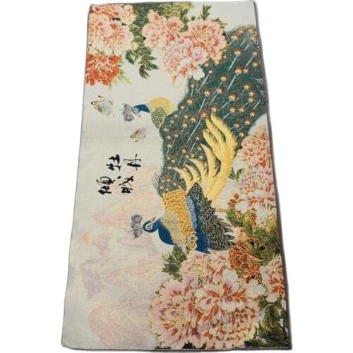 China Old Silk Like Hanging Painting Embroidery Flower Bird Painting Long 120cm