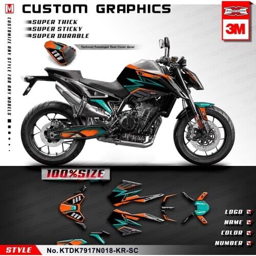 KUNGFU GRAPHICS Sport Bike Décor Personalized Sticker Kit for 790 2017 2018 2019 2020 with Seat Cowl Decals