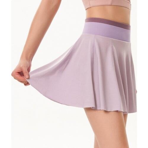 Summer Breathable Running Golf Tennis Skirts Elastic Waist Women Yoga Pleated Skorts With Inside Pockets Fitness Sportswear