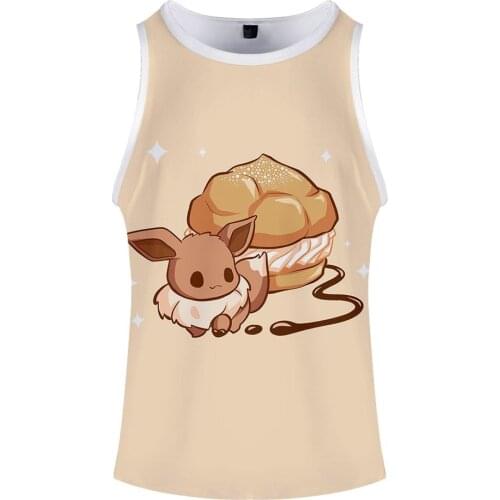 Pokemon Mens Tank Top Pikachu Tank Top 3D Anime Mens Clothing Fitness Clothing Men Singlet Men Outdoor Summer Tank Top Women