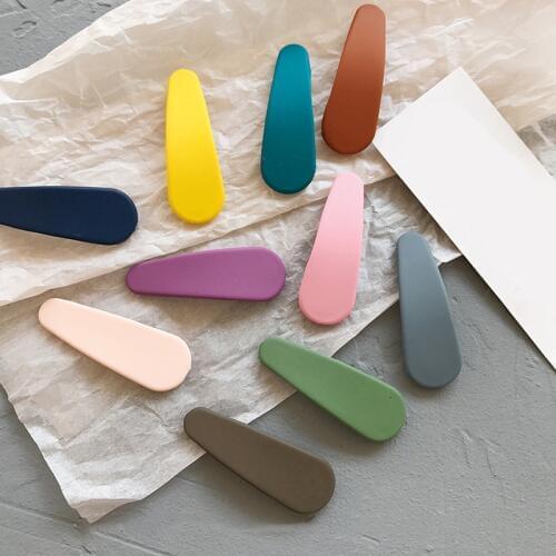 Fashion Candy Color Matte Hair Clips Waterdrop Barrettes Girls Hairpins Hairgrips Kids Hair Accessories Headwear Pink Green Hot