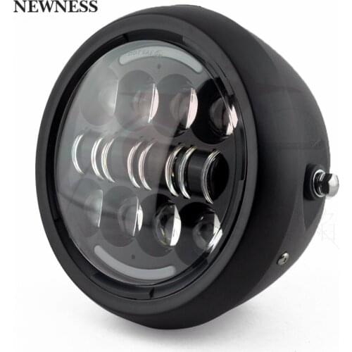 Motorcycle 7.5 Inch Led Headlight Universal 7.5" Round Head Light for Harley Sportster Cafe Racer Bobber Honda 16leds