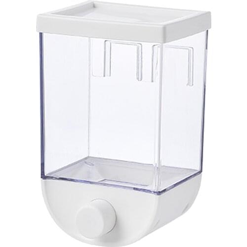 Kitchen Wall Mounted Cereal Dispenser Dry Food Storage Container Self-adhesive
