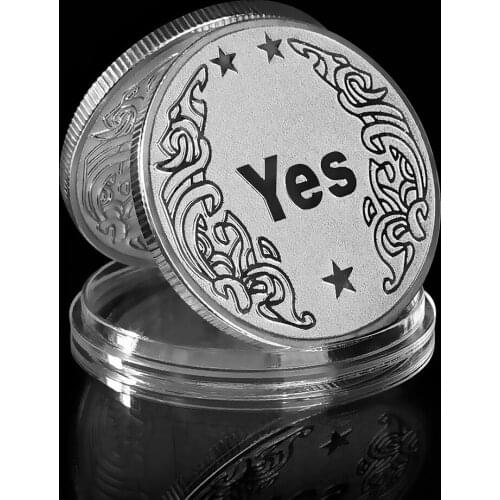 Very Very Beautiful Yes No Silver Plated Coin Lucky Moon Light Silver Color Commemorative Coins