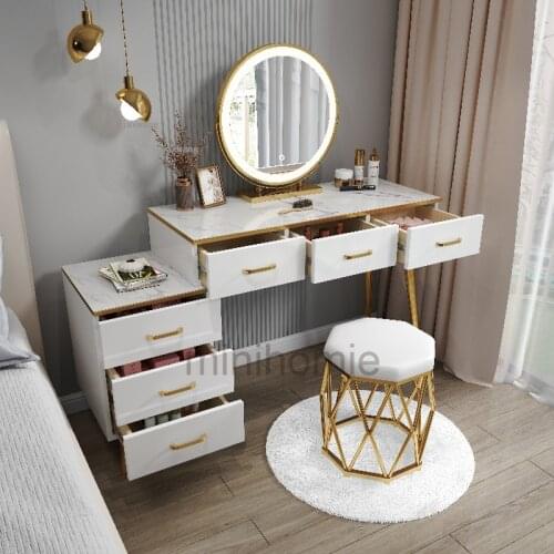 Simple Bedroom Furniture Dressing Table Nordic Dormitory Storage Cabinet Makeup Tables Small Apartment Dressers Nightstand mc