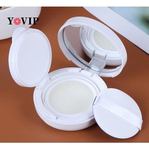 15ml Empty DIY Air Cushion Puff Box BB Cream Container Dressing Case with Air Cushion Sponge Powder Puff and Mirror Travel Kit