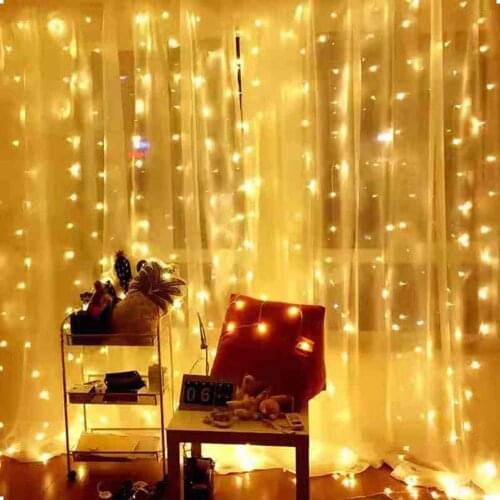 3M Flash LED String Light Post Line Curtain Night Lamp Remote Control USB for Home Party Christmas Wedding Holiday Decoration