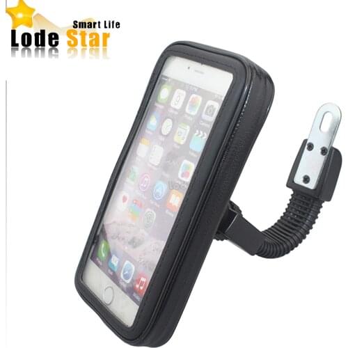Universal WaterProof Motorcycle Mount Case Motorbike Stand Phone Holder Rear View Mirror Mount for iPhone for Samsung phone