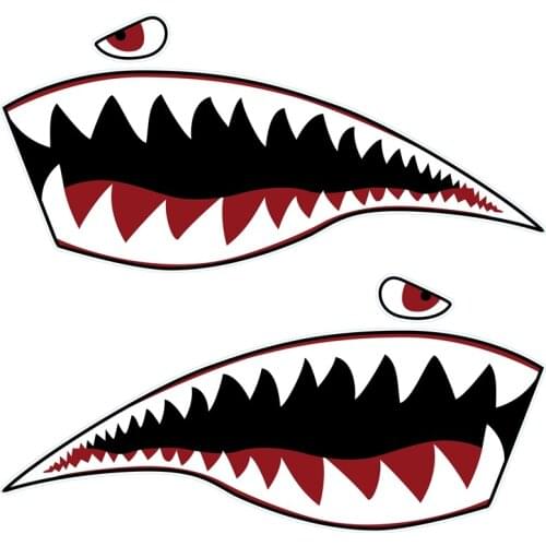 Waterproof PVC Decal Shark Teeths for Kayak Boat Car Truck Stickers