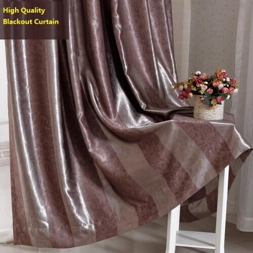 Custom Made Eurpean Style Blackout Curtain Blown Vertical Stripe Embossing Pattern Curtain Living Room Bedroom Window Treatment