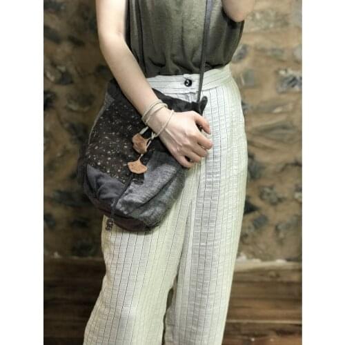 Women Bags Ladies Vintage Patchwork Linen Bag Female 2021 Retro Bag