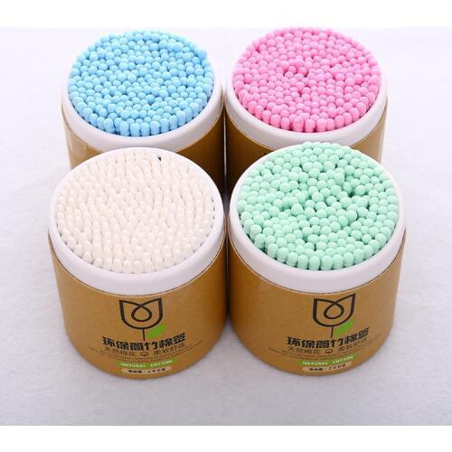 200pcs/Box Bamboo Cotton Swab Wood Sticks Soft Cotton Buds cleaning of ears Tampons Microbrush Cotonete pampons health beauty
