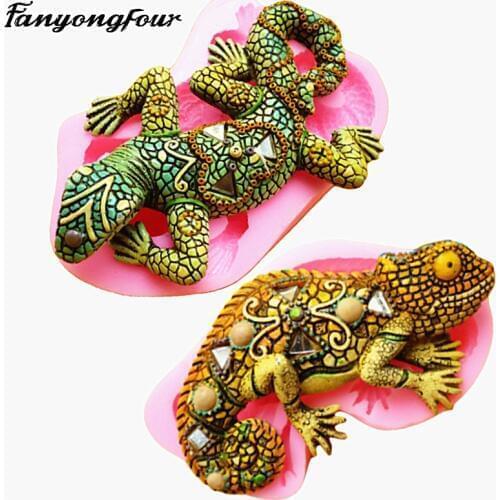 3D Lizard Cake Mold Silicone Mold Chocolate Gypsum Candle Soap Candy Mold Kitchen Bake Free Shipping