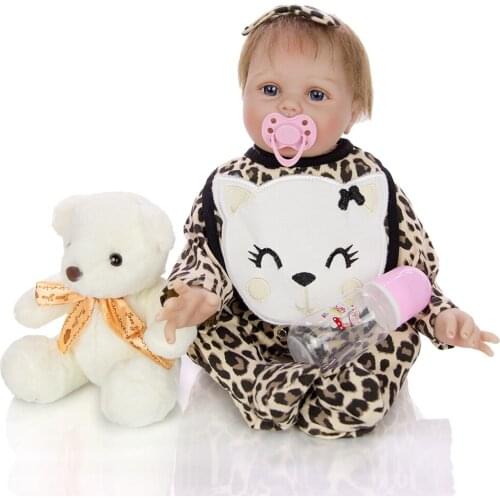 55cm Silicone Reborn Baby Doll 0-8 years old girls Toys real Newborn Babies with fashion clothes Alive Bebe reborn Xmas Gift