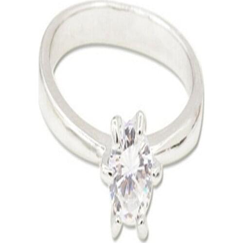 Anillos de boda de circonita AAA de 1 quilate con seis garras para mujer de joyería de Color plateado, anillos de compromiso pa