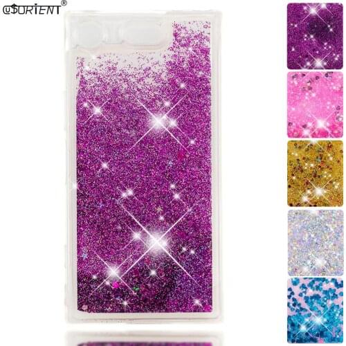 Glitter Case for Sony Xperia XZ1 Compact Cute Bling Liquid Quicksand Floating Flowing Cover G8441 G8442 Soft Silicone Phone Case