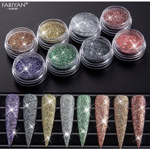 Nail Art Crystal Diamond Powder Glitter Colorful Decorations 8Pcs/set DIY Pigment Shiny Laser Tool