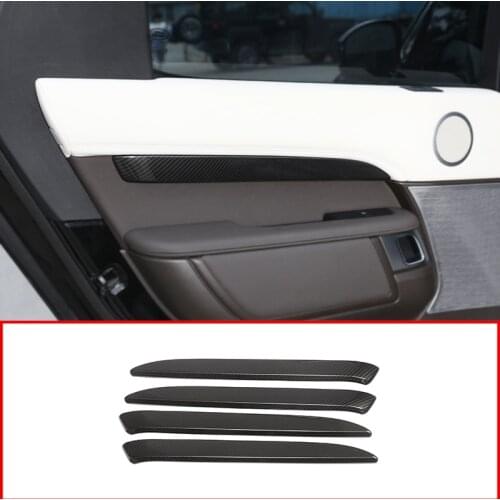 For Land Rover Discovery 5 LR5 L462 2017-20 Plastic Interior Door Decoration Protector Plate Cover Trim Accessories Carbon Fiber