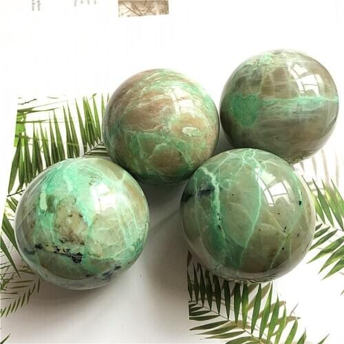 Naturally polished green moonlight decorations balls green moonlight sphere