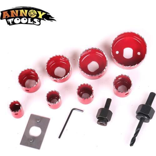 8PCS/set 19MM-64MM Wood Hole Saw Drill Bits Cutter Openning , Light Drills for Gypsum board PVC board Woodworking Drill