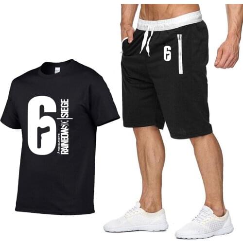Rainbow Six Siege Print Summer Fashion Mens t Shirt Hip Hop Harajuku T-Shirt high quality Cotton T Shirts pants suit Sportswear