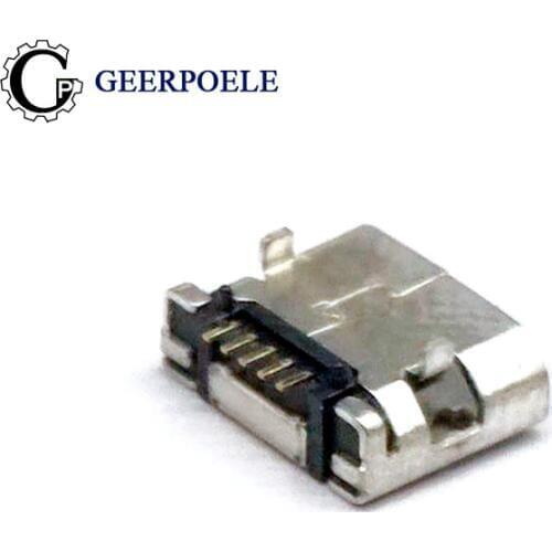 30 pcs/lot Flat Edge DIP 5 Pin Type B Micro USB Connector Female Flat Port Jack Tail Sockect For Samsung Lenovo Huawei ZTE ect