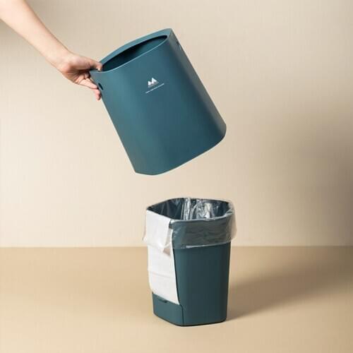 Kitchen Trash Can Garbage Container Bathroom Bedroom Trash Bin Plastic Space Saving Waste Container Garbage Trash Bag Holder