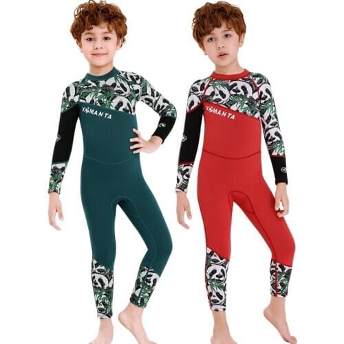 Swimwear Childrens 2.5mm One Piece Diving Suit Swimwear Mens Middle And Big Childrens Long Sleeve Swimwear Warm And Sun Proof