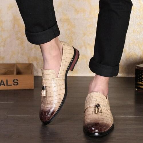 Tassels Loafers Men Dress Italian Genuine Leather Shoes Formal Plus Size office Shoes Men Classic Vintage Oxford Shoes Elegant