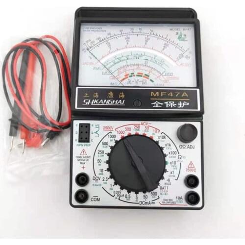 MF47A Electrical AC DC Volt Ammeter Analog Multimeter Multitester Ampere ohm Capacitance Meter