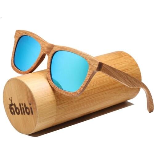 Ablibi Mens Bamboo Wood Sunglasses Vintage Wooden Craft Polarized Designer Sun Glasses for Women Eyewear in Wood Box