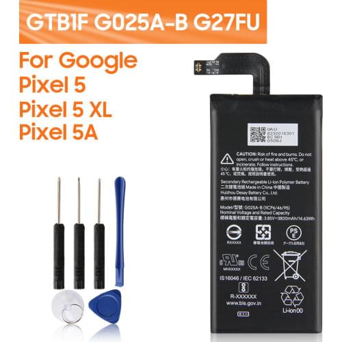 Original Replacement Phone Battery G025A-B For Google Pixel 5 XL Pixel5XL 3800mAh GTB1F For Google Pixel 5 Pixel5 4000mAh +Tools
