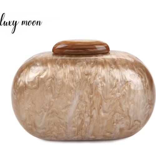 Oval Shape Acrylic Clutch Bag High Quality Ladies Wedding Party Purse Women Evening Bag Cute Mini Chain Shoulder Bag ZD1229