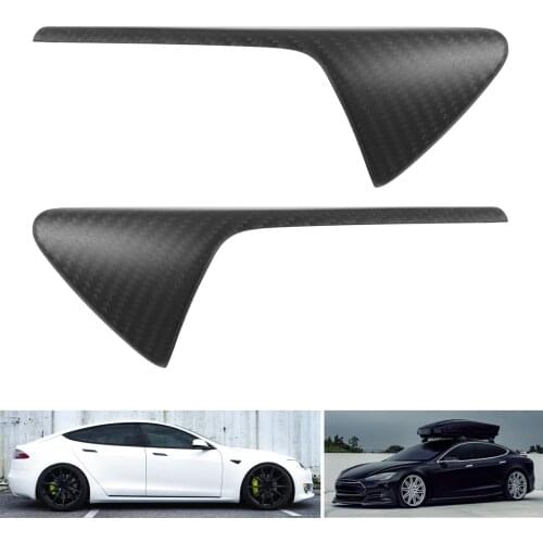 Pair of Side Fender Camera Vent Cover Trim Real Carbon Fiber Fit for Tesla Model 3 S X Y