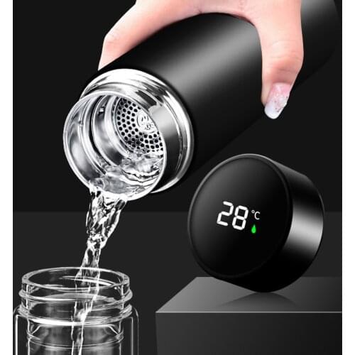 Mass Portable Coffee Mugs In-Car Tea Water Thermos Bottle Temperature Display Vacuum Flasks Christmas Gifts Smart Insulation Cup
