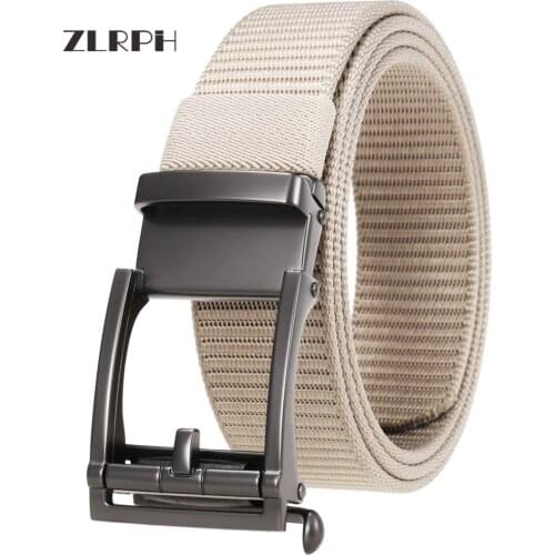 ZLRPH New No tooth belt Canvas Belt Men Nylon Belts Weave Male Brand Waist Belt Multicolor optional