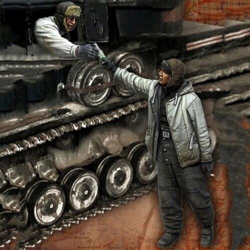 Self-assembled New Unassembled 1/35 modern man stand include 2 man Resin Figure Unpainted Model Kit