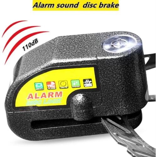 Alarm Disc Lock with 110dB Alarm Sound, Waterproof Motorcycle Lock, Wheel Padlock Security Lock, with 5feet Reminder Cable, for