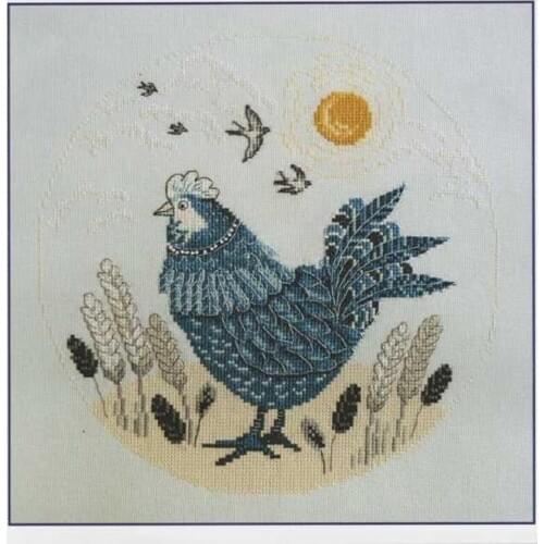 Manufacturer Needlepoint Big Blue Rooster Cross Stitch Embroidery Tattoos with 100% Cotton Floss & Free Shipping for Home Decor