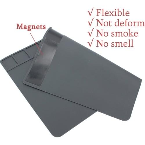 490x350x5mm Heat Insulation Silicone Pad Desk Mat Heat-resistant Maintenance Platform For BGA Soldering Phone PC Repair Station