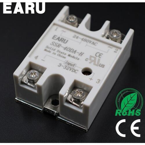 Solid State Relay SSR-40DA-H 40A SSR 40DA-H 3-32V DC TO 90-480V AC solid state Resistance Regulator