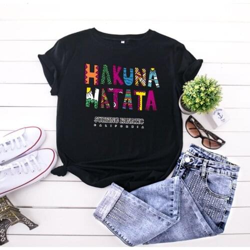 Plus Size Woman Tshirts 100%Cotton Letters Print T-Shirt Oversize O Neck Short Sleeve Graphic Tees Women T-shirts Camisas Mujer